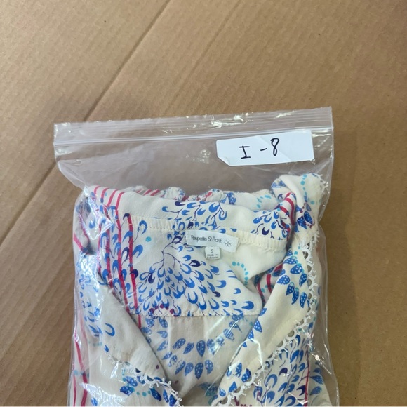 Poupette St Barth Boho Lightweight Nautical V-neck Button Romper Elastic Waist - Picture 15 of 15